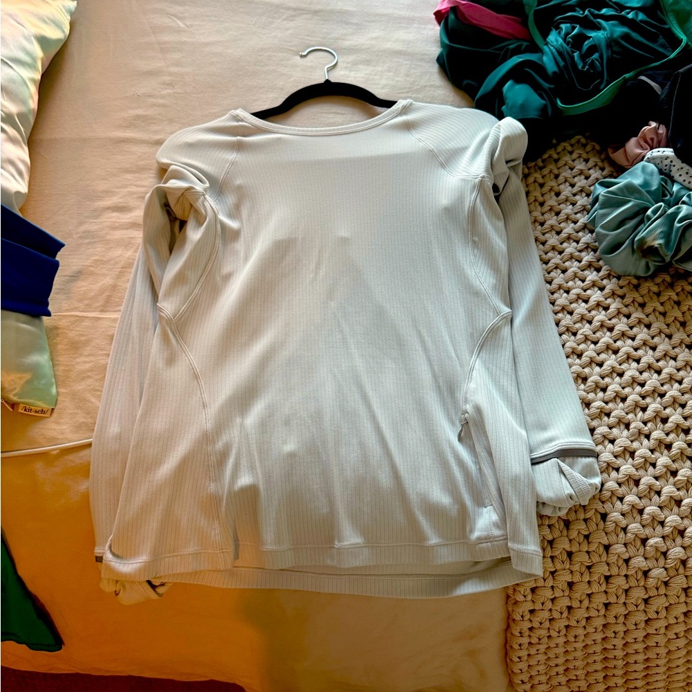 Lululemon Rulu™ Run Ribbed Long Sleeve in white